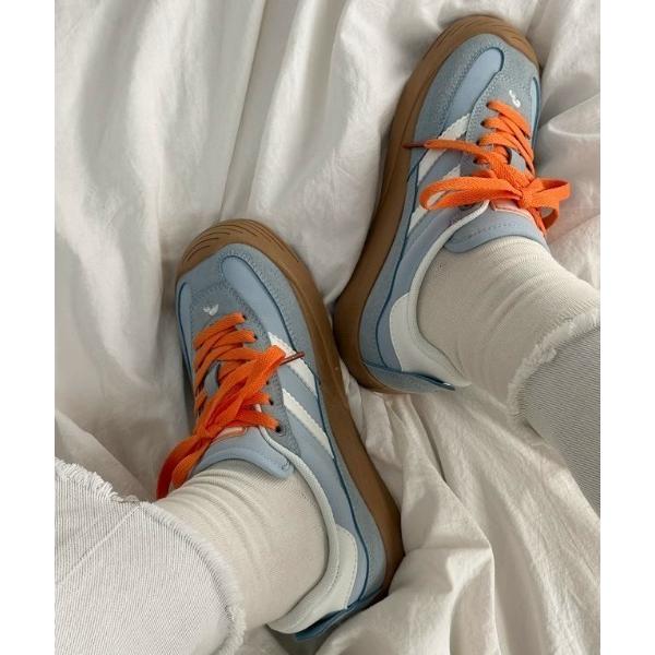 スニーカー 配色サイドラインスニーカー レディース