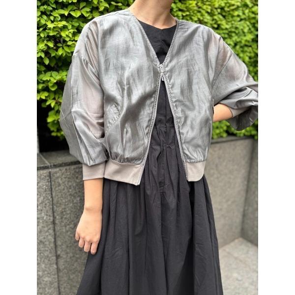 ブルゾン アウター シアーVネックブルゾン レディース