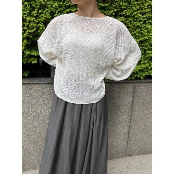 ニット セーター バルーンスリーブホールガーメントニット レディース