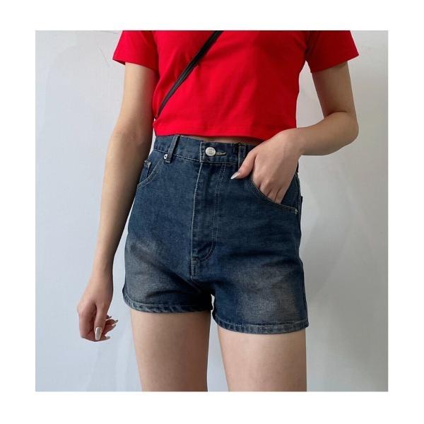 ジーンズ デニム デニムパンツ ビンテージ加工ショートデニムパンツ レディース