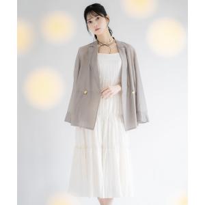 【新作】Noela ケープチュールドッキングワンピ　オフホワイト　Sサイズ ケープチュールドッキングワンピ | ニットワンピース | Noela