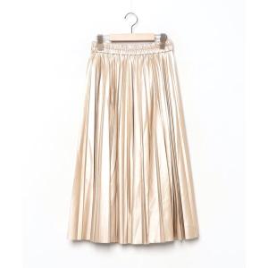 「S.ESSENTIALS」 プリーツスカート 36 ゴールド レディース