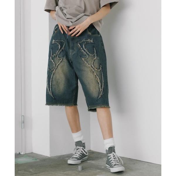 ジーンズ 「60%OFF」トライバル カットオフ デニムショーツ メンズ レディース