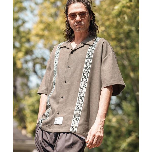 シャツ mhs2367- Jacquard Line Tape Open Collar Shirts...