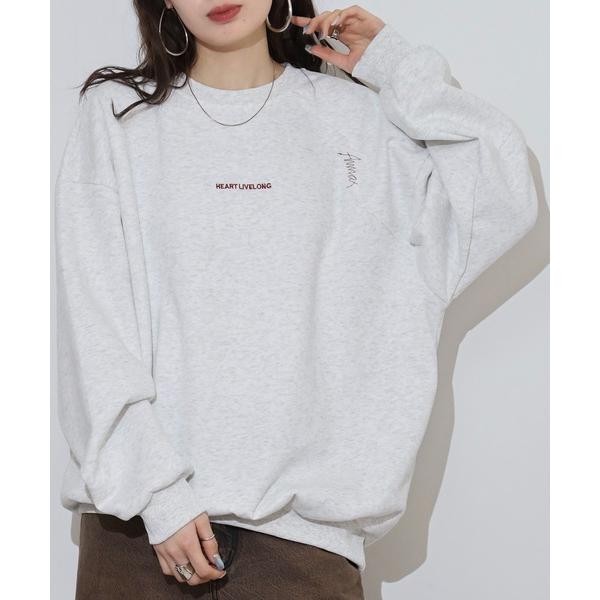 トレーナー スウェット オーバーサイズ フロント刺繍トレーナー メンズ レディース