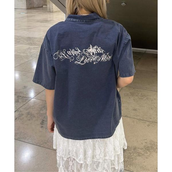 ブラウス シャツ 加工スタッズシャツ レディース メンズ