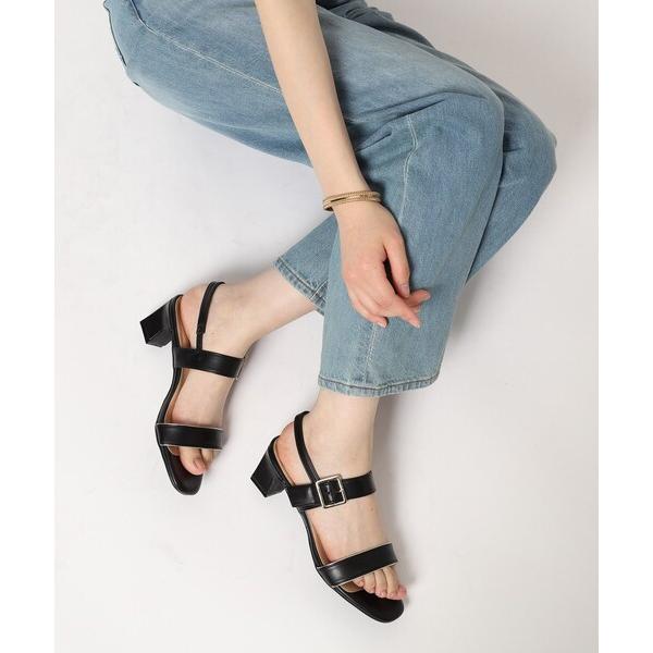 サンダル 配色バックルベルトサンダル レディース