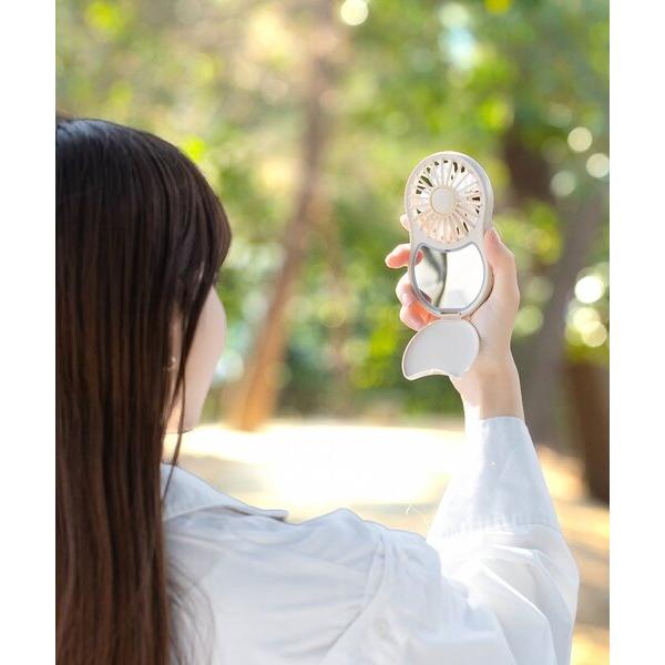 LEDミラー付きハンディファン