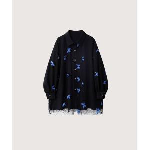 ブラウス シャツ Swift Butterfly Applique Mesh Shirt レディース