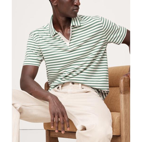 ポロシャツ Luxe-Touch ストライプ ポロシャツ メンズ