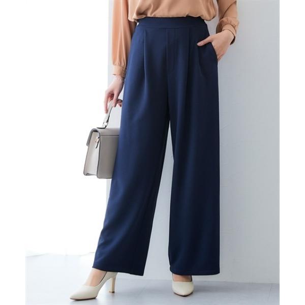 ワイドパンツ スラックス パンツ 「UVカット」カットソーワイドストレッチパンツ　ジャージーシリーズ...