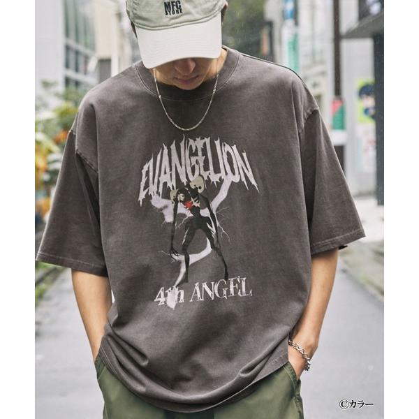 tシャツ 「EVANGELION」別注 エヴァンゲリオン ヴィンテージ加工 グラフィック刺繍 オーバ...