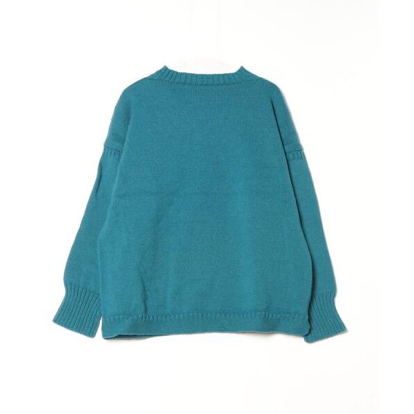 「Le Tricoteur」 刺繍長袖ニット 50 ブルー レディース
