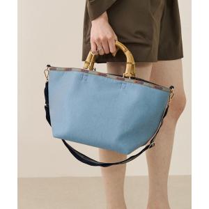 トートバッグ MED BAMBOO TOTE W/ST コズミックスカイデニム レディース