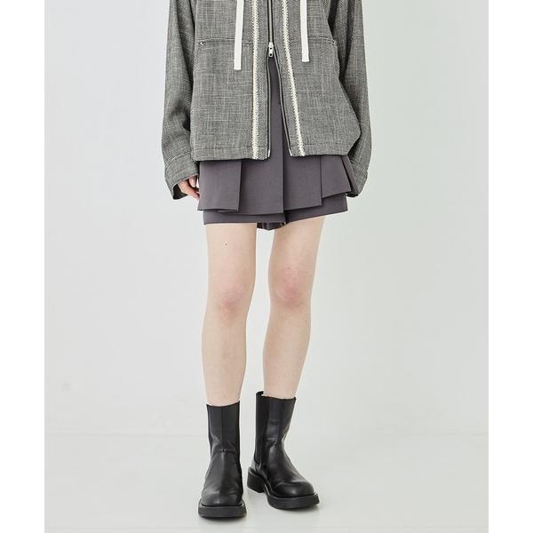 パンツ タックラップショートパンツ レディース