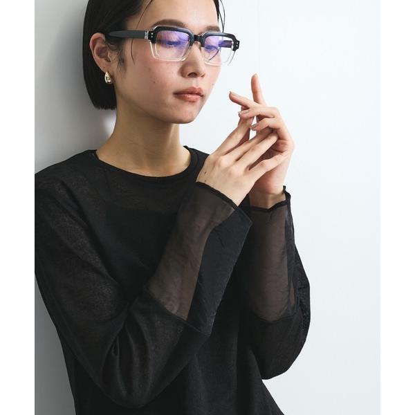 tシャツ 袖シアーカットソートップス「手洗い可能」 レディース