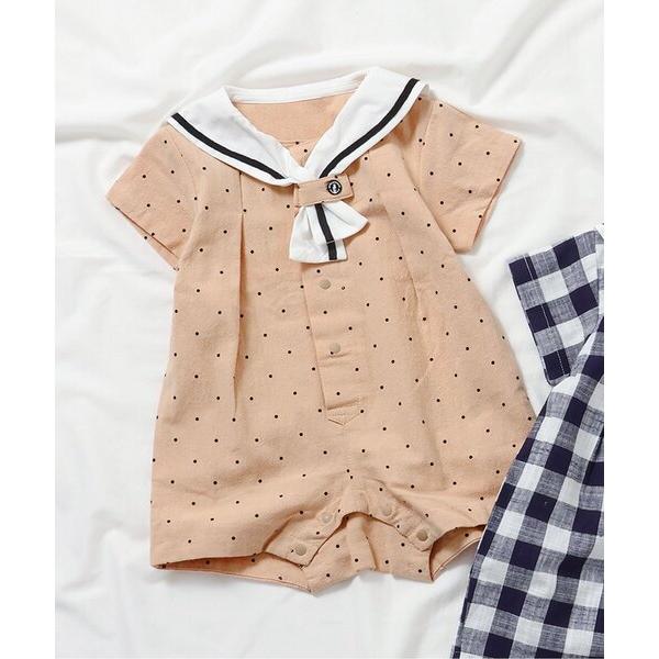 ベビー服 ロンパース 「リンク」セーラー衿ロンパス