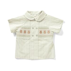 ブラウス シャツ 半袖Tiny bear スモッ...の商品画像