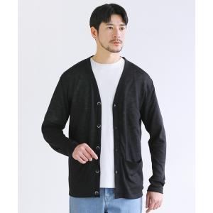 カーディガン NEVER　TRスラブ入りエアリーニットサマーカーディガン メンズ