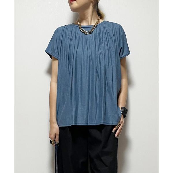 tシャツ 「Fizz/フィズ」　冷感鹿の子　襟タックワイドプルオーバー レディース