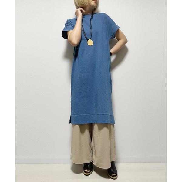 ワンピース 「Fizz/フィズ」　インディゴ天竺サイドスリットワンピース