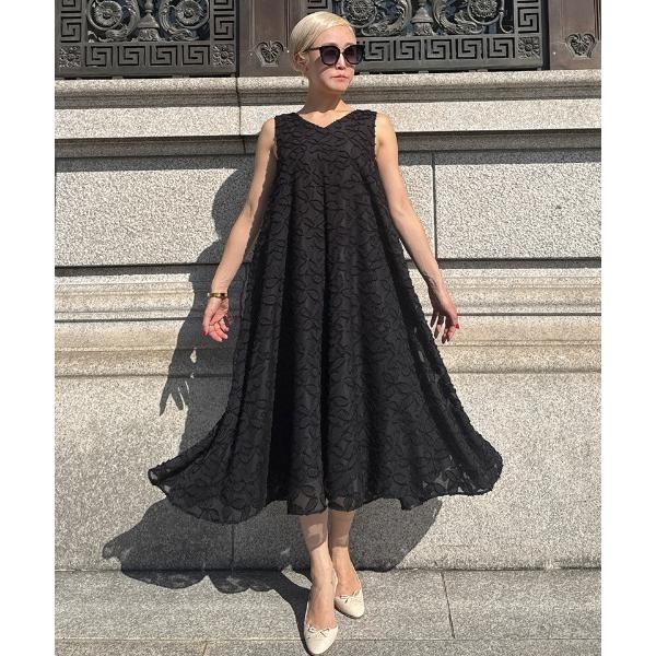 ワンピース カットジャガードAラインサマードレス