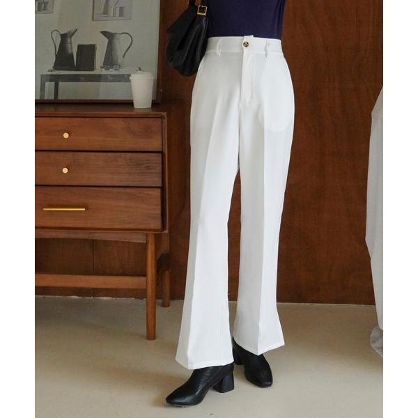 スラックス パンツ 「URGE:」シルエット フレア スリット パンツ レディース