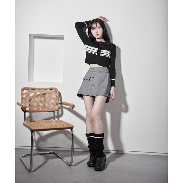 レッグウォーマー チャーム付きラインレッグウォーマー レディース