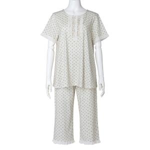 パジャマ ルームウェア キッドブルー -デニムフラワーＰｔＮ -半袖パジャマ -KNBK335 -kidblue レディース
