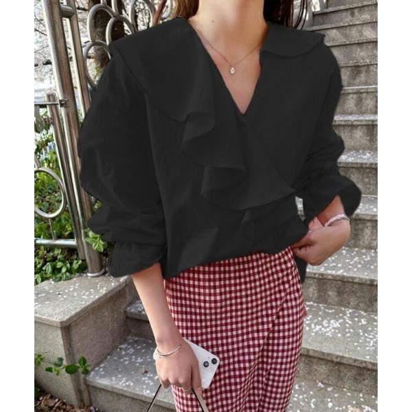 ブラウス シャツ フリルブラウス レディース