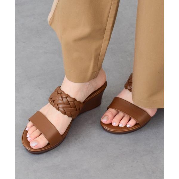 サンダル ミュール 「ITALIAN SHOEMAKERS」イントレチャートウェッジヒールサンダル(...