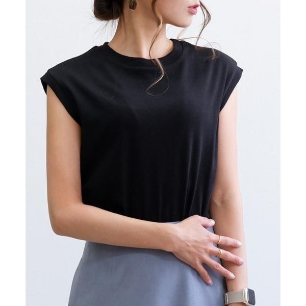 タンクトップ ノースリーブ 「手触りなめらかスムース素材♪」ゆるノースリーブトップス レディース