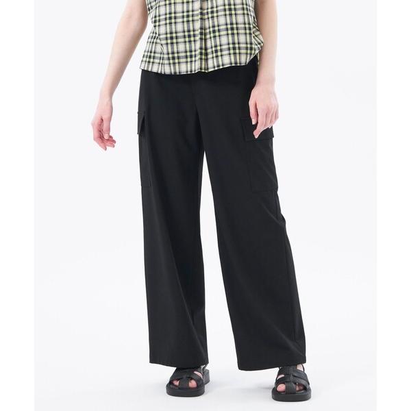 カーゴパンツ ストレッチツイルワイドパンツ レディース
