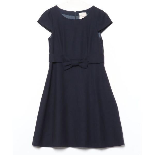 「TIARA」 半袖ワンピース 2 ネイビー レディース