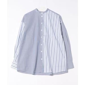 ブラウス シャツ ストライプMIXシャツ レディース