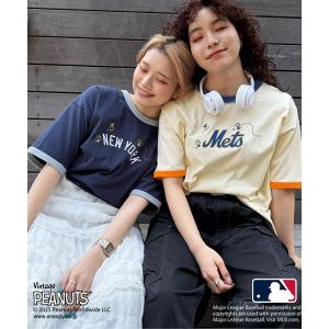 tシャツ MLB×PEANUTSコラボ SMACK リンガーTEE レディース メンズ