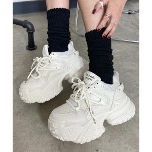 スニーカー ストーン付厚底ダッドスニーカー レディース