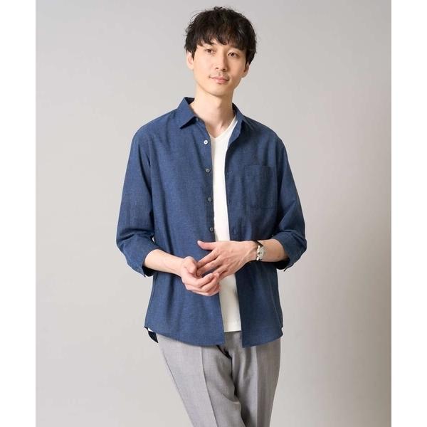 シャツ 「累計1.3万枚販売/接触冷感/イージーケア」リネン混7分袖シャツ「洗える/ストレッチ/速乾...