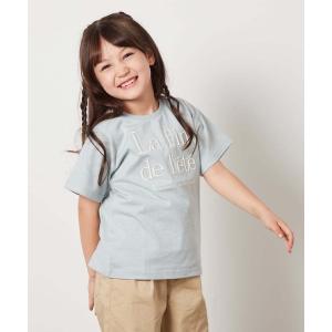 tシャツ 「接触冷感/ジメジメ対策/毛玉になりにくい/安心の綿100％/イージーケア」「100-130」ロゴ刺繍ゆるTシャツ キッズ 子供服 女の子
