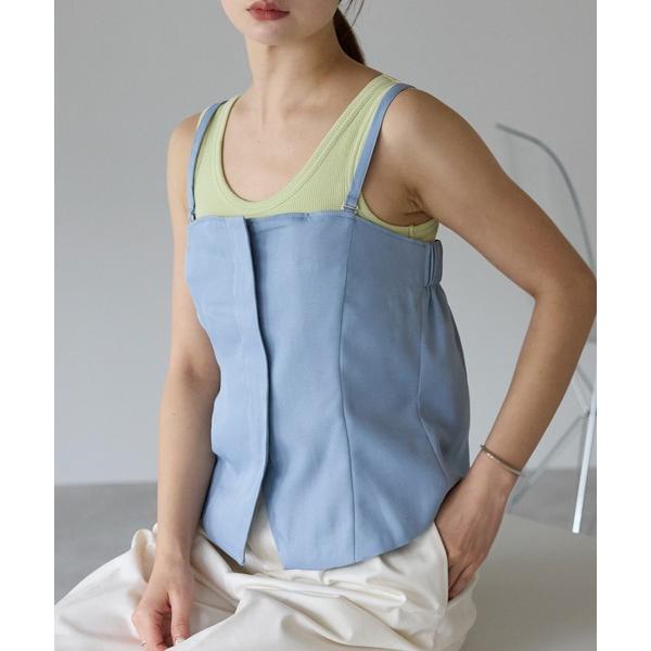 キャミソール 「セットアップ対応」リネンタッチ　2wayキャミソール