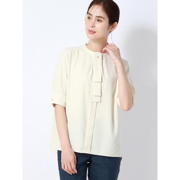 ブラウス シャツ ボウタイ2WAYブラウス 半袖 ウォッシャブル ジョーゼット レディース