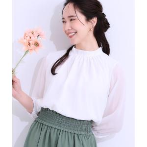 ブラウス シャツ 「S-LL」首元ギャザーが大人...の商品画像