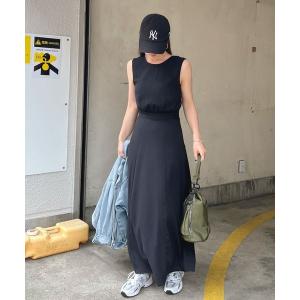 ワンピース 夏 リゾートワンピ。夏大人バックリボンリネンワンピース