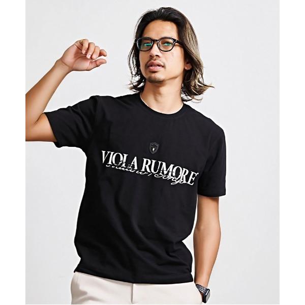 tシャツ 「VIOLA rumore/ヴィオラ ルモーレ」刺しゅう/P.T入りクルー半袖Tシャツ メ...