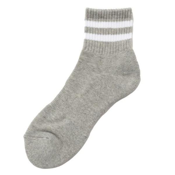 靴下 NAVY ライン入り クォーターソックス 25-27cm メンズ