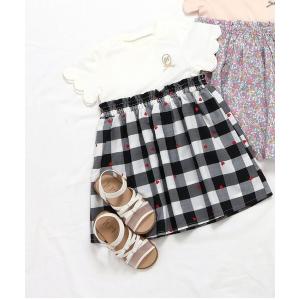 ワンピース 3柄スカラップドッキングワンピース キッズ 子供服 女の子