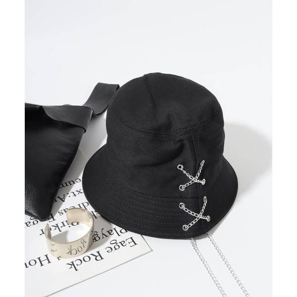 帽子 ハット チェーン＆ピアス＆セーフティピンバケットハット メンズ レディース