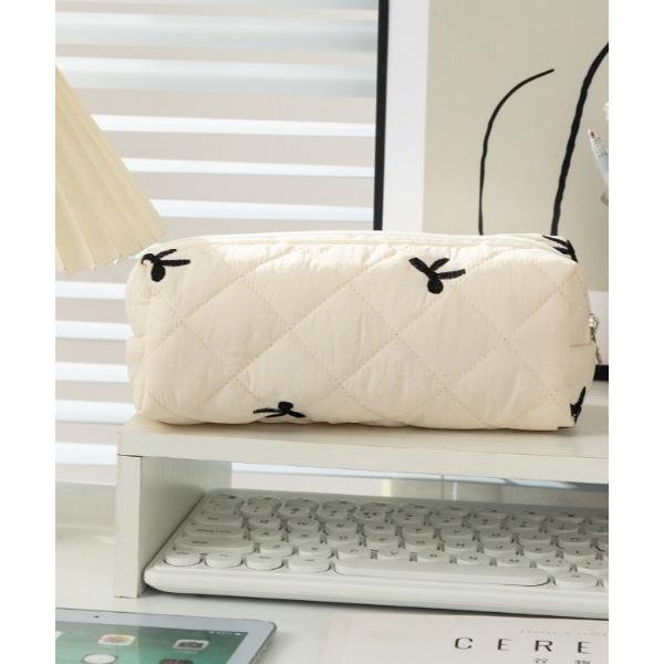 ポーチ キルティングリボンペンポーチ レディース