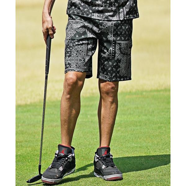 ゴルフ 「DIVINER GOLF」ペイズリー柄ショーツ メンズ ゴルフウェア ハーフパンツ ロゴ ...
