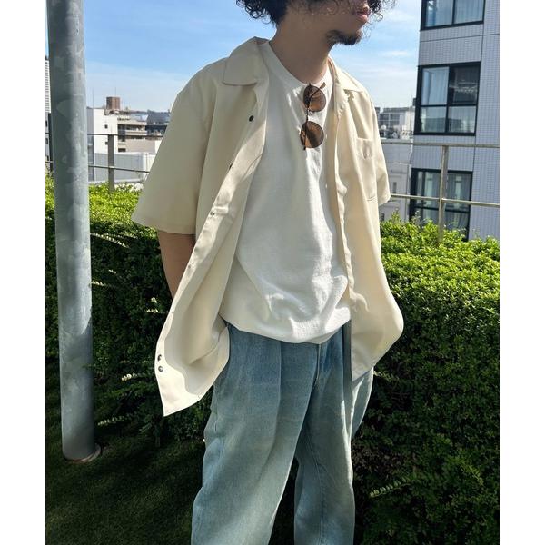 ブラウス シャツ ユニセックス開襟シャツジャケット レディース メンズ